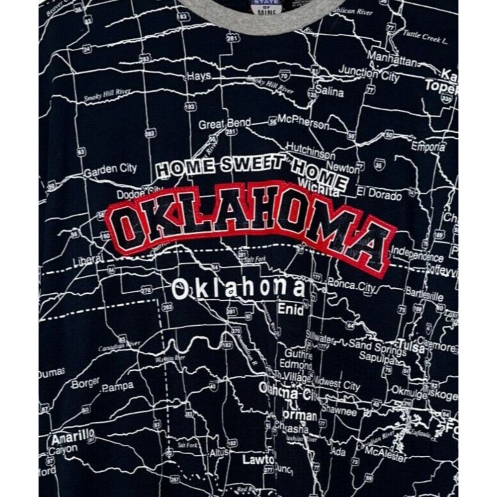 State of Mine Men's T Shirt Large Oklahoma Home Sweet Home All Over Print‎ Shirt